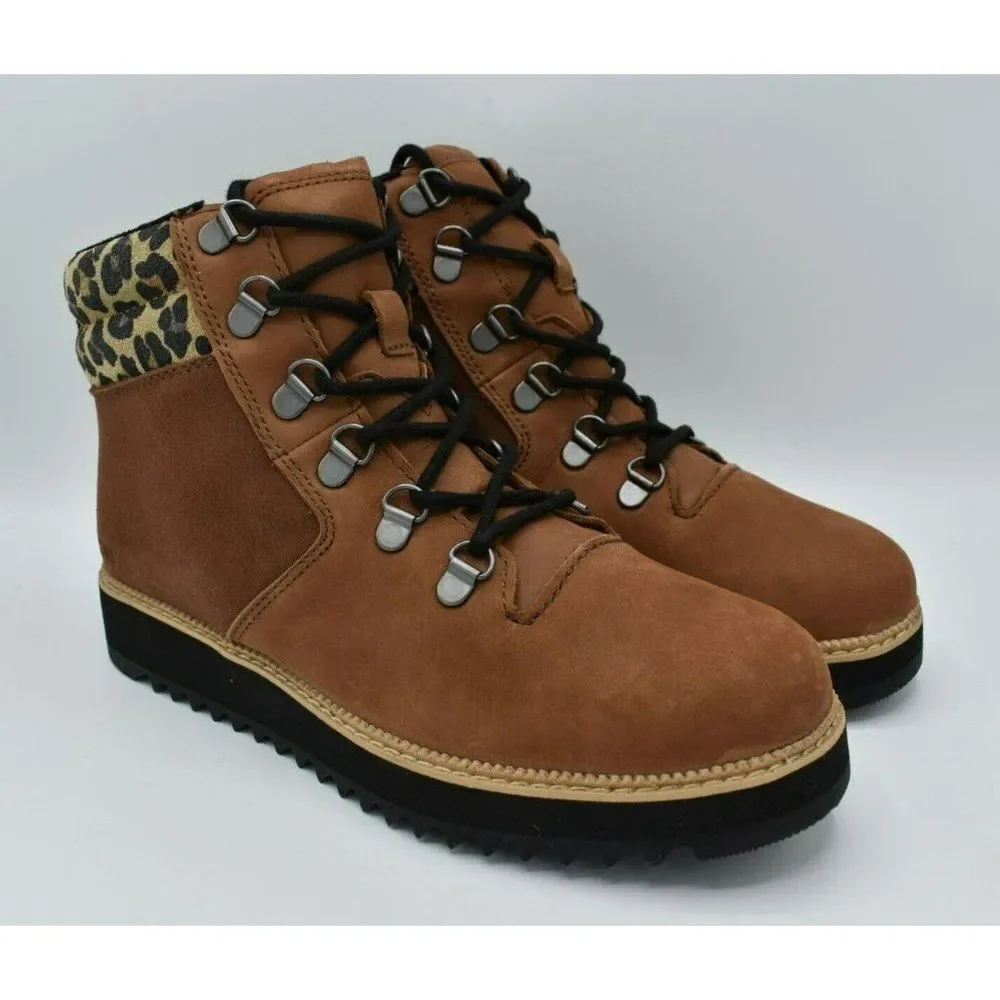 Toms Women Size 7.5 Mojave Waterproof Ember Oiled Nubuck Suede Leopard Mid Boots